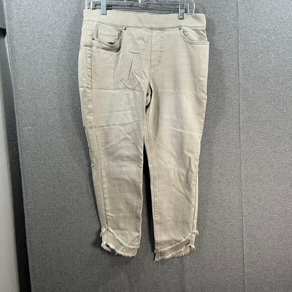 Isaac Mizrahi Live! True Denim Pull On Ankle Slim Jeans Spring Grey, Petite 10 - Picture 1 of 11